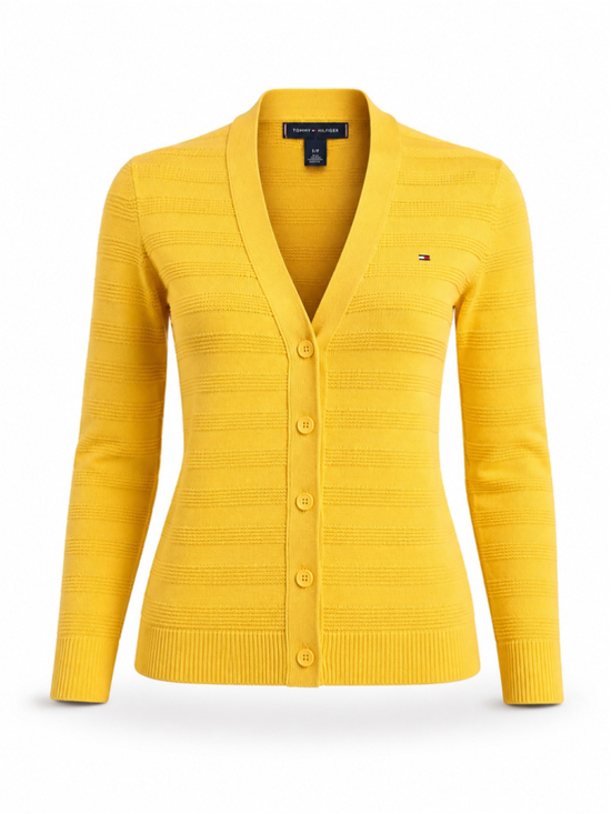 Tommy Hilfiger Sweaters - Tommy Hilfiger Women’s Gold Button Front Knit Cardigan Sweater Sz S